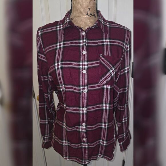 Alexander Jordan Women's Plaid Flannel Button-Down Shirt – Size Large - Picture 1 of 3